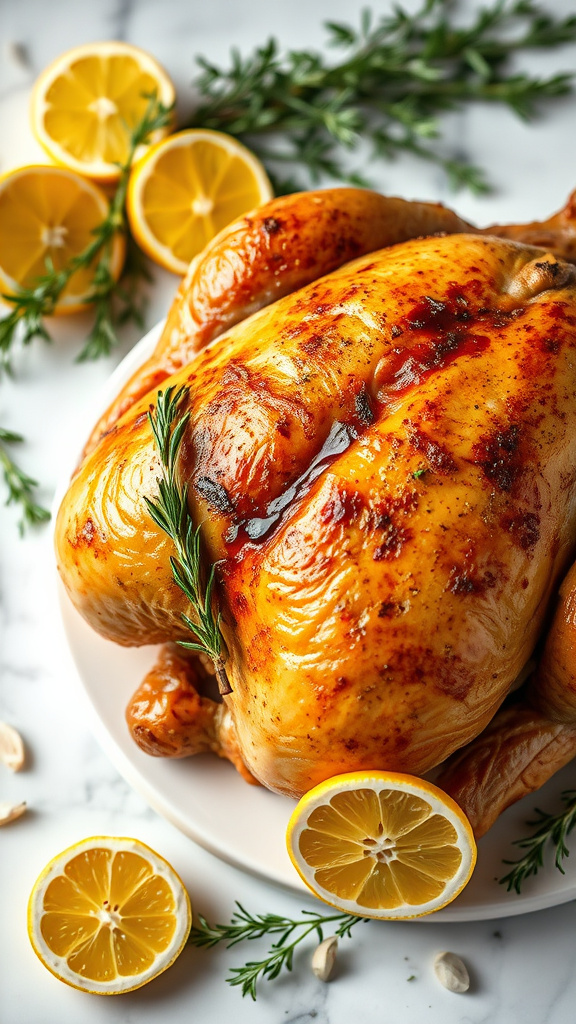 24 Hearty Easter Dinner to Gather Your Family - Zynahz 3. Lemon Herb Roasted Chicken