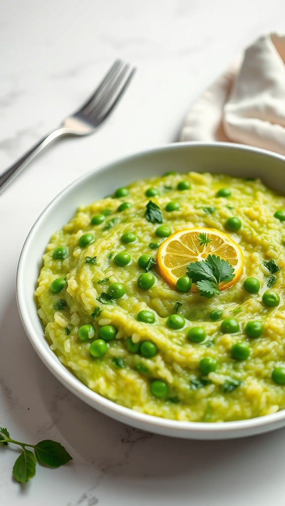 1. Spring Green Pea Risotto
