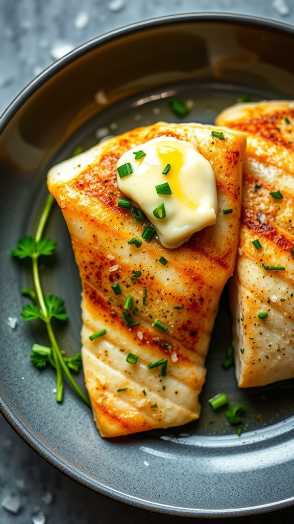 19. Pan-Seared Halibut with Citrus Herb Butter