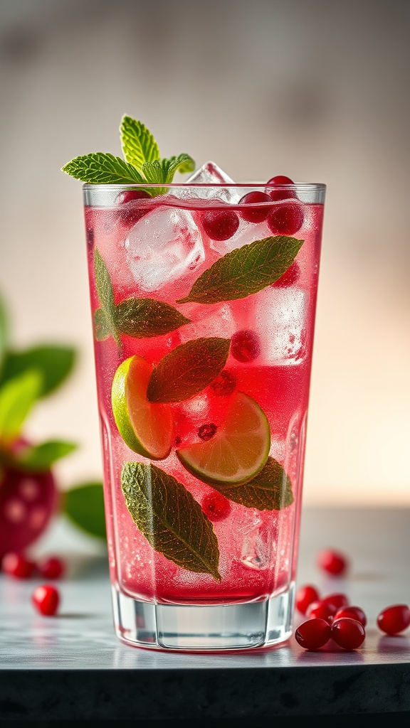 24 Refreshing Easter Cocktails to Sip Without Alcohol - Zynahz 22. Minty Pomegranate Fizz