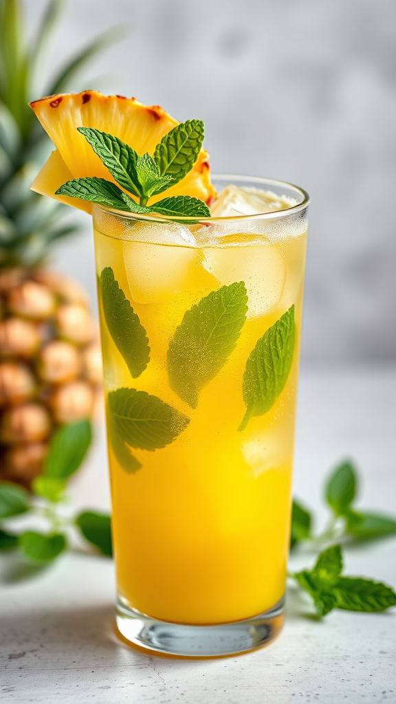 24 Refreshing Easter Cocktails to Sip Without Alcohol - Zynahz 3. Pineapple Mint Mocktail Surprise