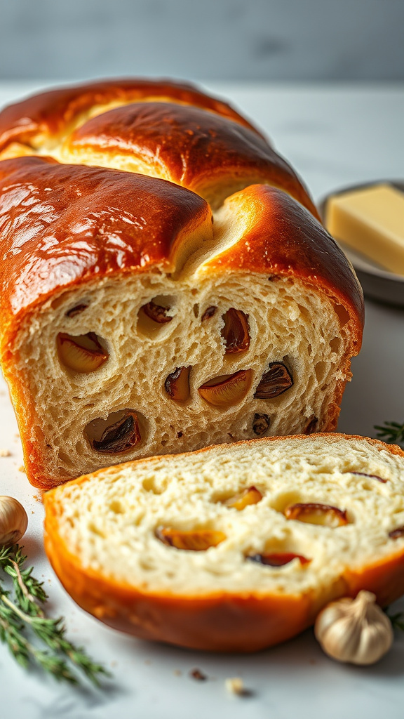 25 Golden Easter Bread to Warm Your Holiday Table - Zynahz 19. Roasted Garlic Easter Loaf
