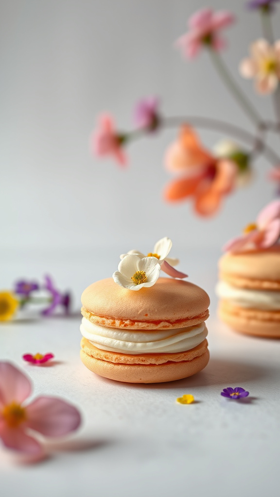 11. Floral Macaron Sandwiches
