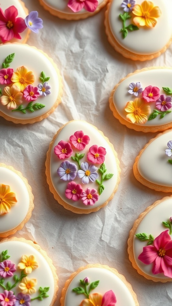 25 Stunning Easter Cookies Decorated to Impress Your Guests - Zynahz 1. Floral Easter Egg Sugar Cookies