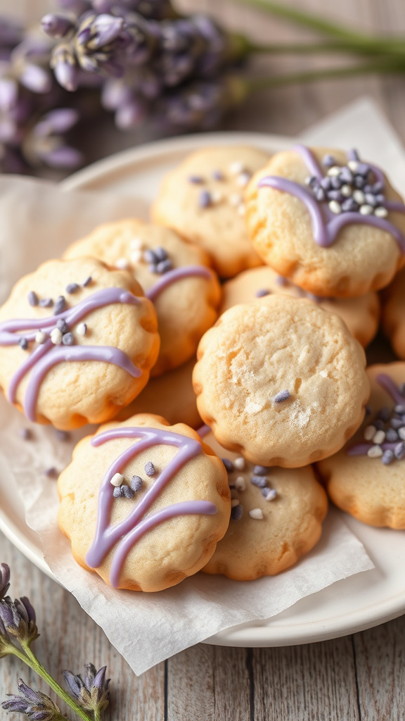 25 Stunning Easter Cookies Decorated to Impress Your Guests - Zynahz 10. Luxurious Lavender Almond Treats