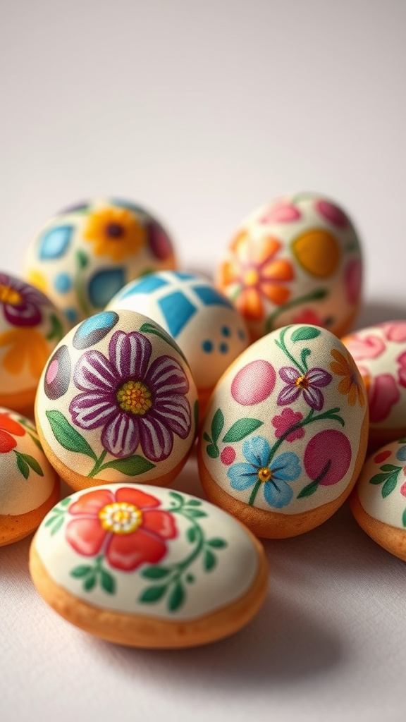 25 Stunning Easter Cookies Decorated to Impress Your Guests - Zynahz 12. Hand-Painted Egg Masterpieces