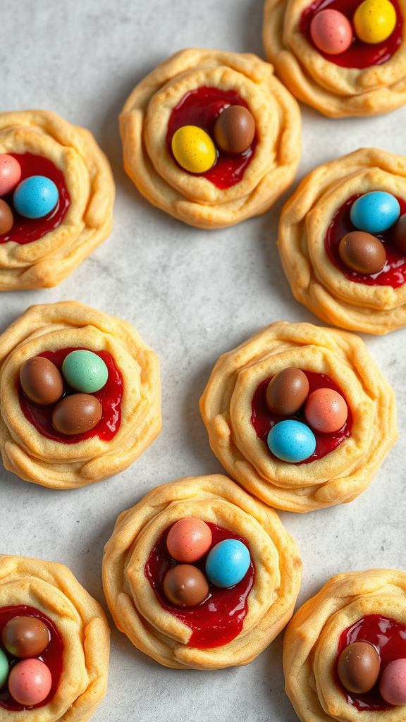 25 Stunning Easter Cookies Decorated to Impress Your Guests - Zynahz 17. Easter Nest Thumbprints