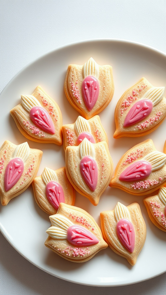 25 Stunning Easter Cookies Decorated to Impress Your Guests - Zynahz 18. Textured Tulip Butter Cookies