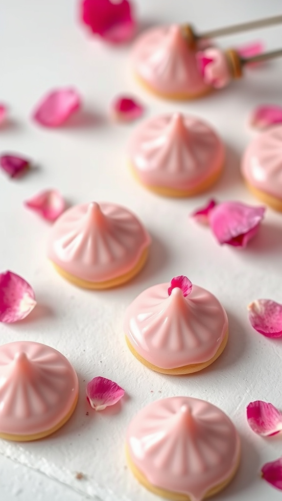 25 Stunning Easter Cookies Decorated to Impress Your Guests - Zynahz 22. Delicate Rose Petal Kisses