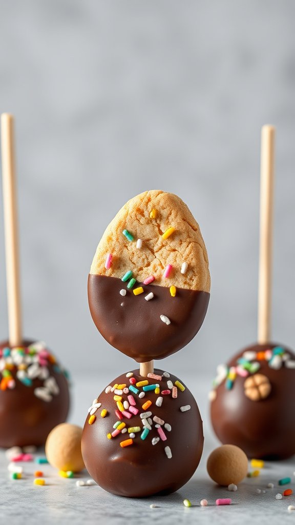 25 Stunning Easter Cookies Decorated to Impress Your Guests - Zynahz 8. Chocolate-Dipped Egg Cookie Pops