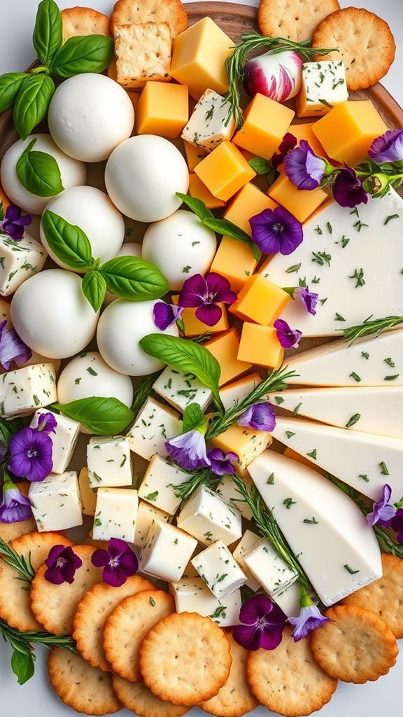 8. Blossom Cheese and Herb Tray