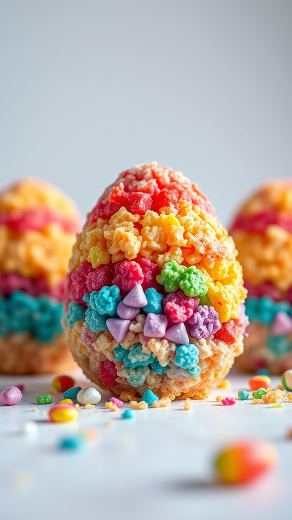 3. Rainbow Rice Krispie Easter Eggs