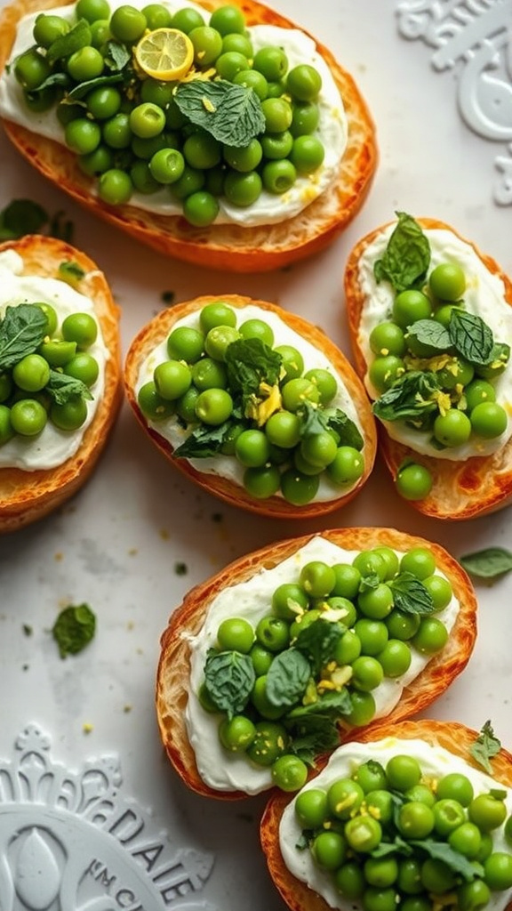 15. Smashed Pea Bruschetta