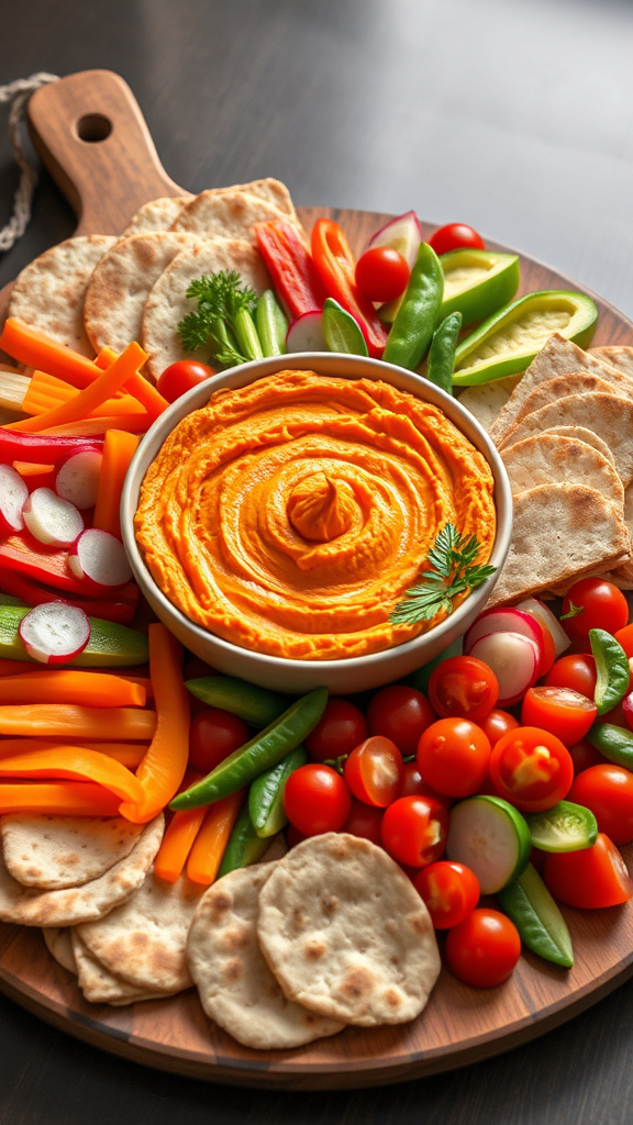 18. Carrot Hummus Platter