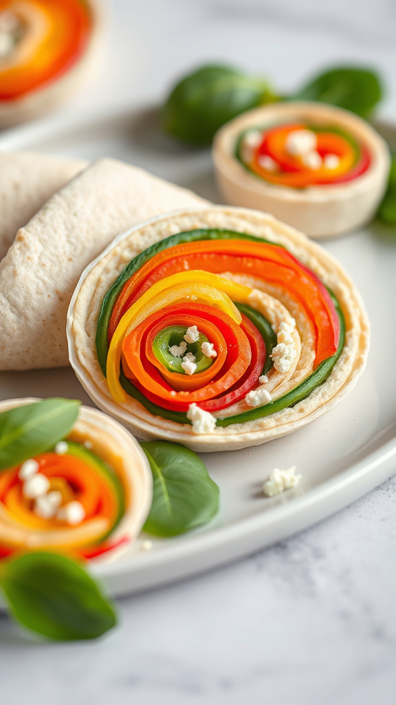 5. Rainbow Veggie Pinwheels