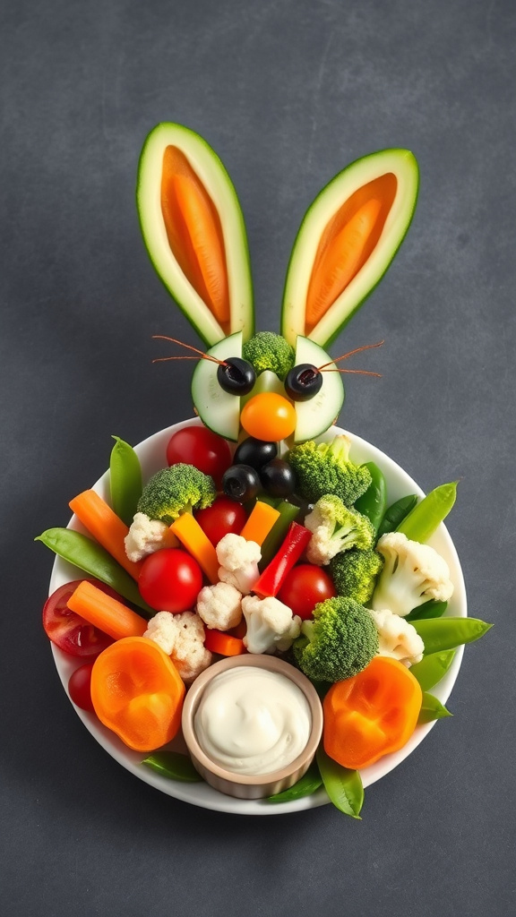 27 Vibrant Easter Dishes to Brighten Your Holiday - Zynahz 10. Easter Bunny Veggie Platter