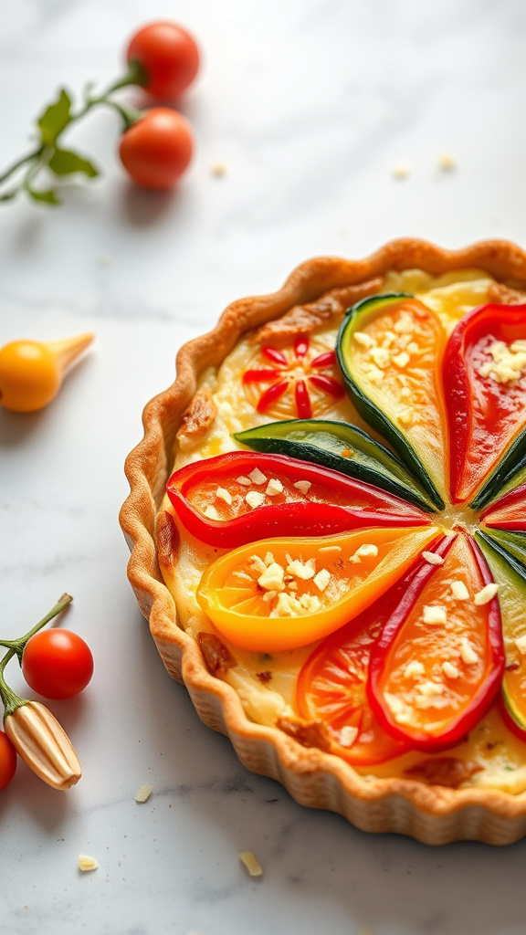 27 Vibrant Easter Dishes to Brighten Your Holiday - Zynahz 4. Rainbow Vegetable Quiche