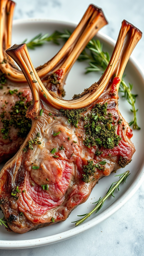 27 Vibrant Easter Dishes to Brighten Your Holiday - Zynahz 8. Herb-Crusted Lamb Chops