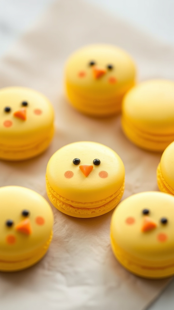 27 Whimsical Fun Easter Desserts to Delight Your Guests - Zynahz 1. Spring Chick Macarons