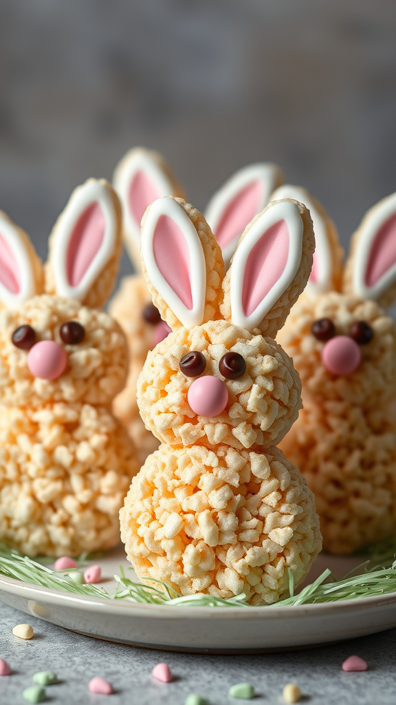 27 Whimsical Fun Easter Desserts to Delight Your Guests - Zynahz 14. Bunny Rice Krispie Treats