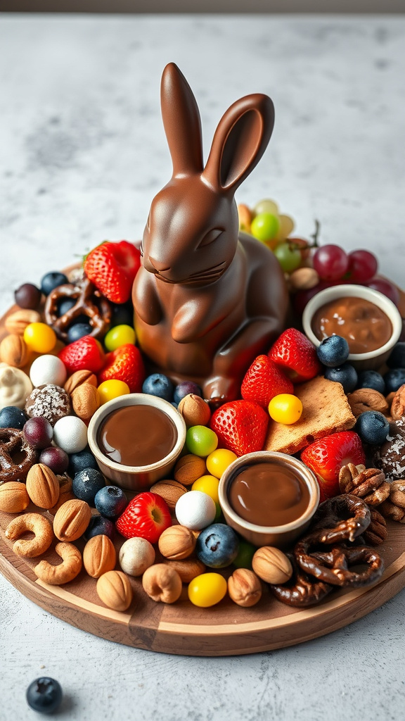 28 Brilliant Easter Charcuterie Board Ideas to Impress All - Zynahz 10. Chocolate Bunny Dessert Spread