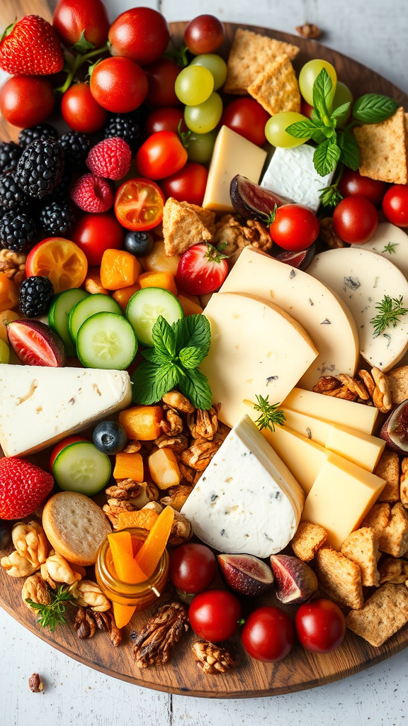 28 Brilliant Easter Charcuterie Board Ideas to Impress All - Zynahz 11. Garden Party Cheese Feast