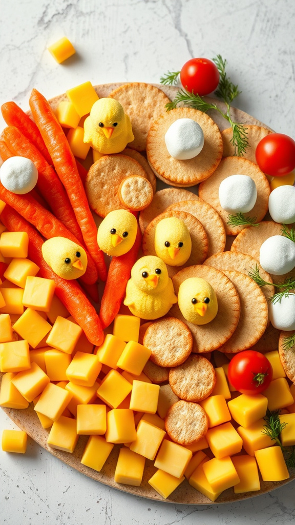 28 Brilliant Easter Charcuterie Board Ideas to Impress All - Zynahz 13. Baby Chick Snack Board