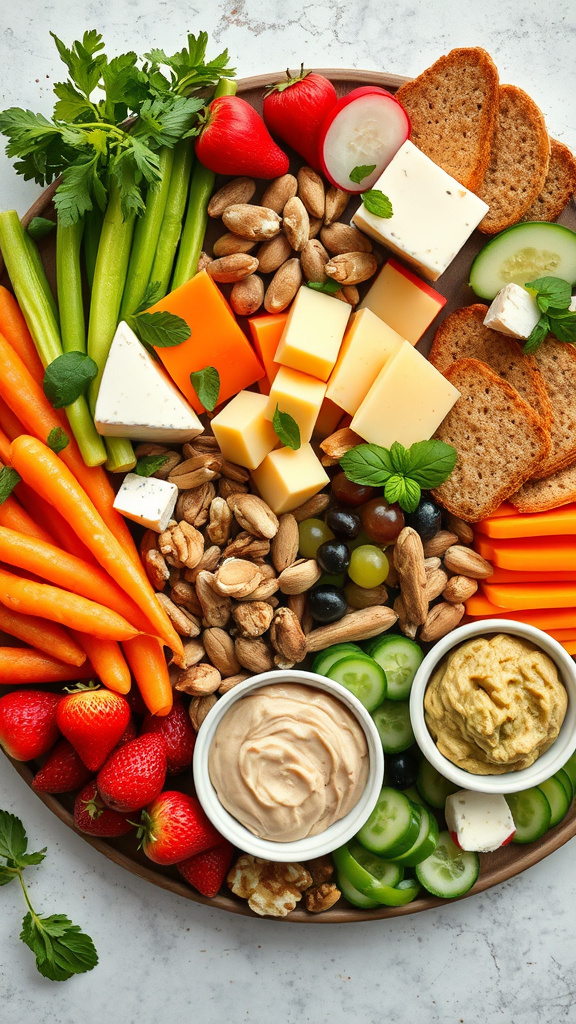 28 Brilliant Easter Charcuterie Board Ideas to Impress All - Zynahz 19. Spring Vegetarian Delight