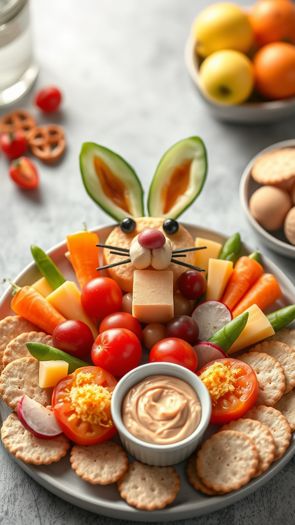 28 Brilliant Easter Charcuterie Board Ideas to Impress All - Zynahz 3. Whimsical Bunny Snack Platter