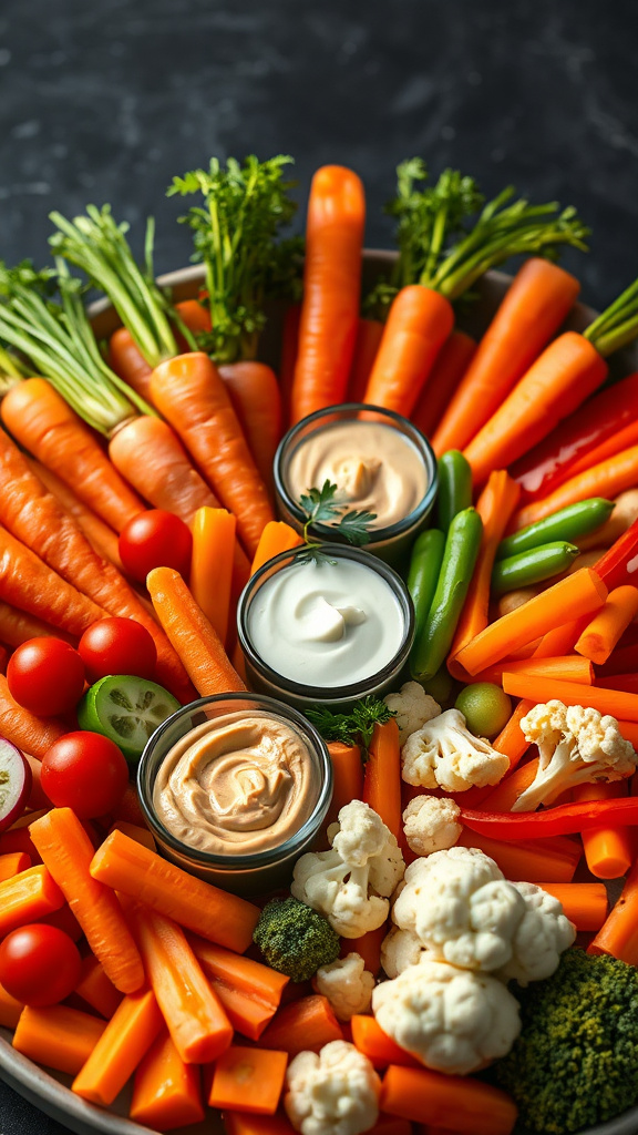 28 Brilliant Easter Charcuterie Board Ideas to Impress All - Zynahz 6. Carrot Patch Crudité Delight