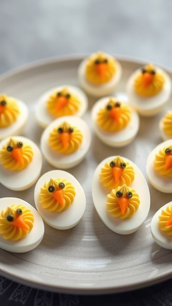 28 Vibrant Easter Brunch Ideas to Brighten Your Morning - Zynahz 10. Deviled Easter Egg Chicks