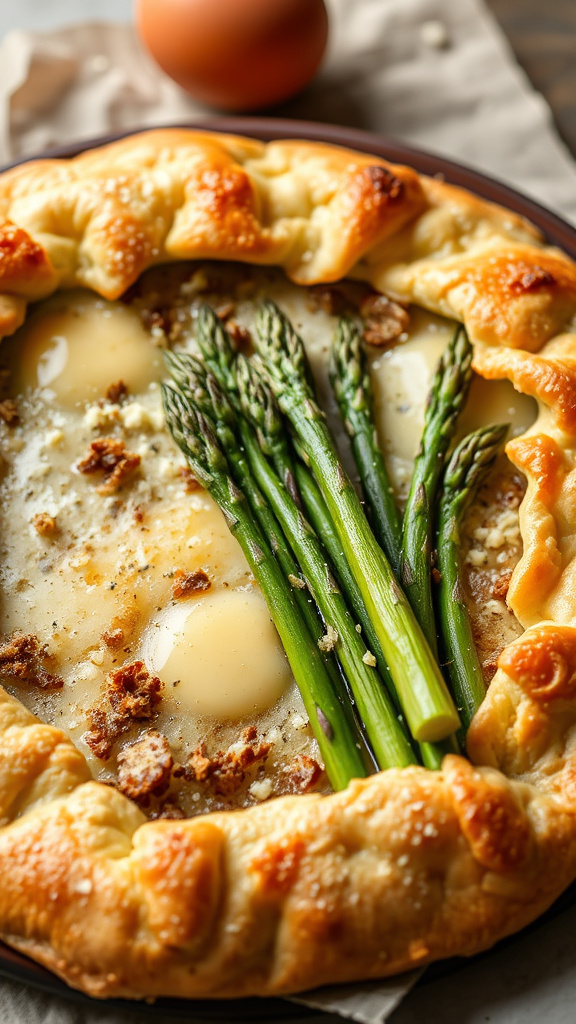 28 Vibrant Easter Brunch Ideas to Brighten Your Morning - Zynahz 11. Asparagus Gruyere Galette