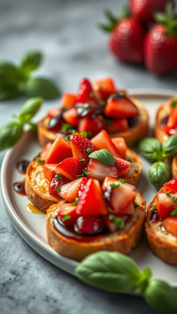 28 Vibrant Easter Brunch Ideas to Brighten Your Morning - Zynahz 16. Strawberry Basil Bruschetta