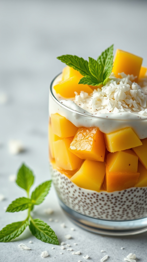 28 Vibrant Easter Brunch Ideas to Brighten Your Morning - Zynahz 26. Tropical Chia Pudding