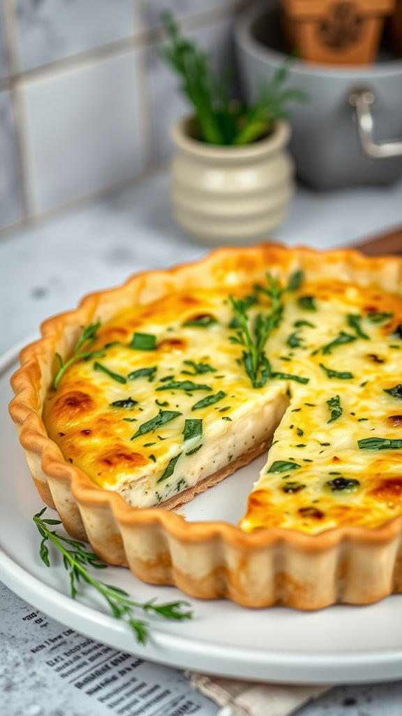 28 Vibrant Easter Brunch Ideas to Brighten Your Morning - Zynahz 7. Garden Herb Quiche