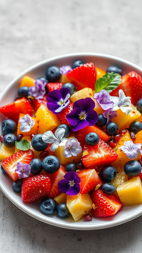 28 Vibrant Easter Brunch Ideas to Brighten Your Morning - Zynahz 8. Floral Fruit Salad