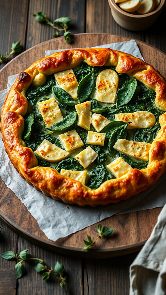 28 Vibrant Easter Brunch Ideas to Brighten Your Morning - Zynahz 9. Spinach and Artichoke Tart