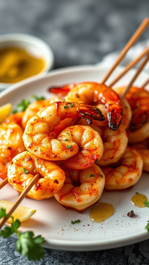 6. Garlic Butter Shrimp Skewers